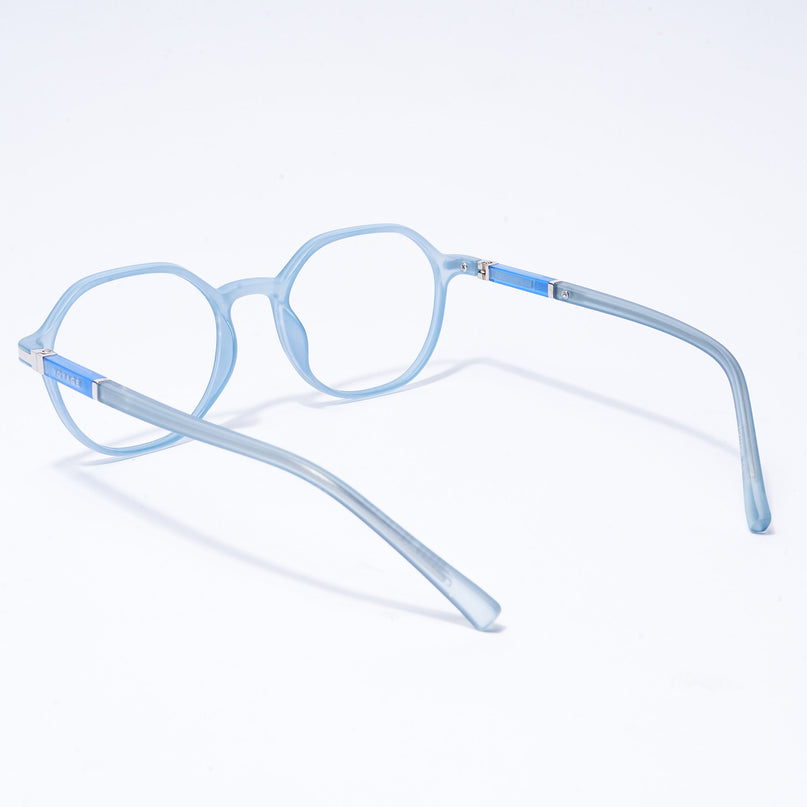 Voyage FlexLite Matt Blue Geometric Eyeglasses for Men & Women - MG5566-C3
