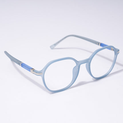 Voyage FlexLite Matt Blue Geometric Eyeglasses for Men & Women - MG5566-C3
