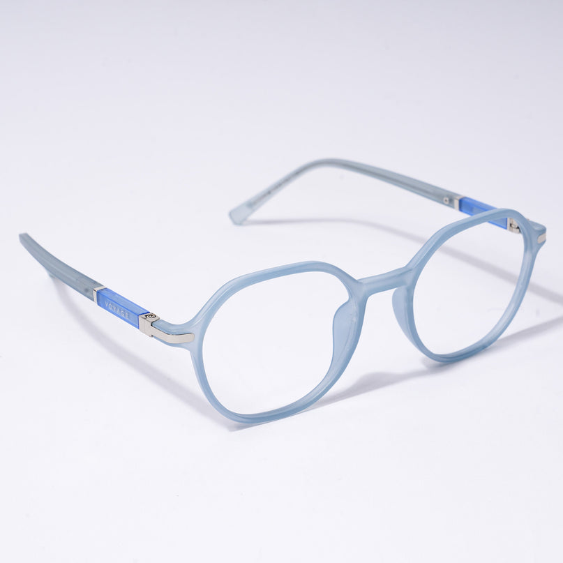 Voyage FlexLite Matt Blue Geometric Eyeglasses for Men & Women - MG5566-C3
