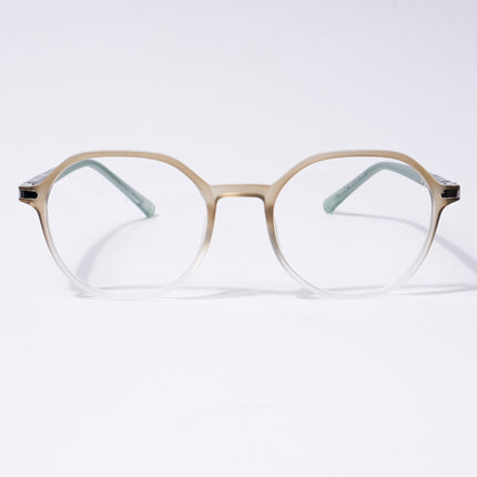 Voyage FlexLite Olive & Transparent Geometric Eyeglasses for Men & Women - MG5567-C4