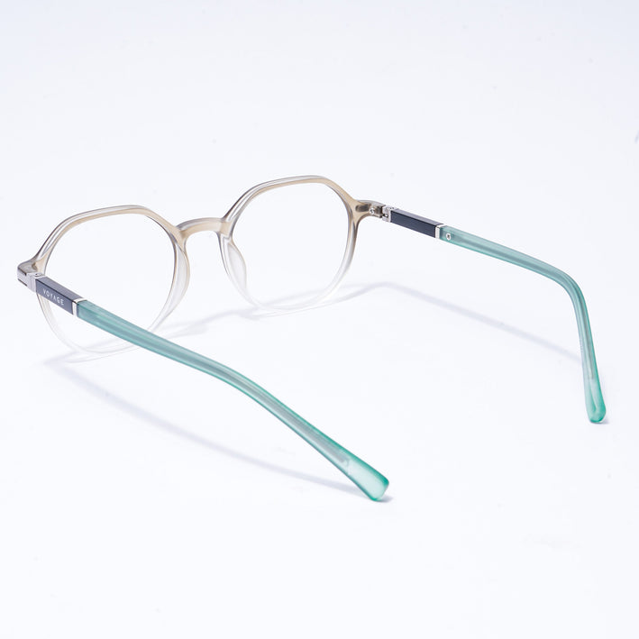 Voyage FlexLite Olive & Transparent Geometric Eyeglasses for Men & Women - MG5567-C4