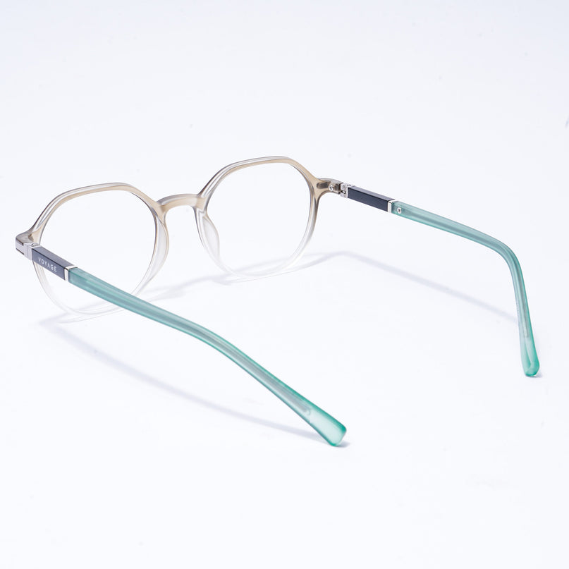Voyage FlexLite Olive & Transparent Geometric Eyeglasses for Men & Women - MG5567-C4