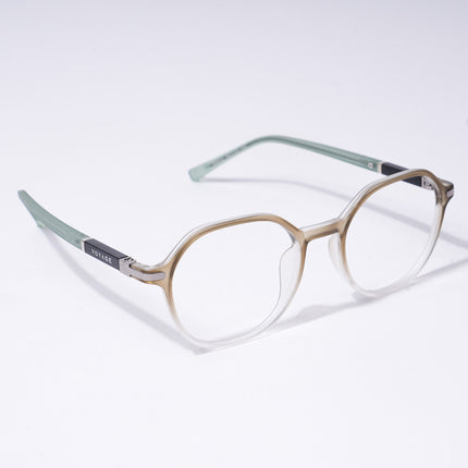Voyage FlexLite Olive & Transparent Geometric Eyeglasses for Men & Women - MG5567-C4