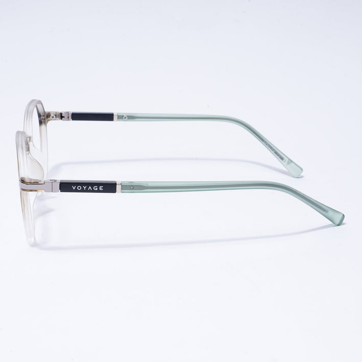 Voyage FlexLite Olive & Transparent Geometric Eyeglasses for Men & Women - MG5567-C4