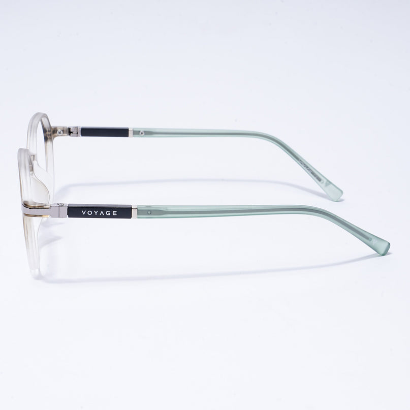 Voyage FlexLite Olive & Transparent Geometric Eyeglasses for Men & Women - MG5567-C4