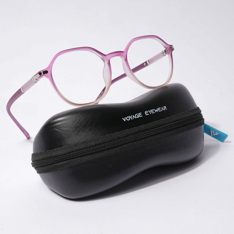 Voyage FlexLite Violet & Brown Geometric Eyeglasses for Men & Women - MG5568-C5