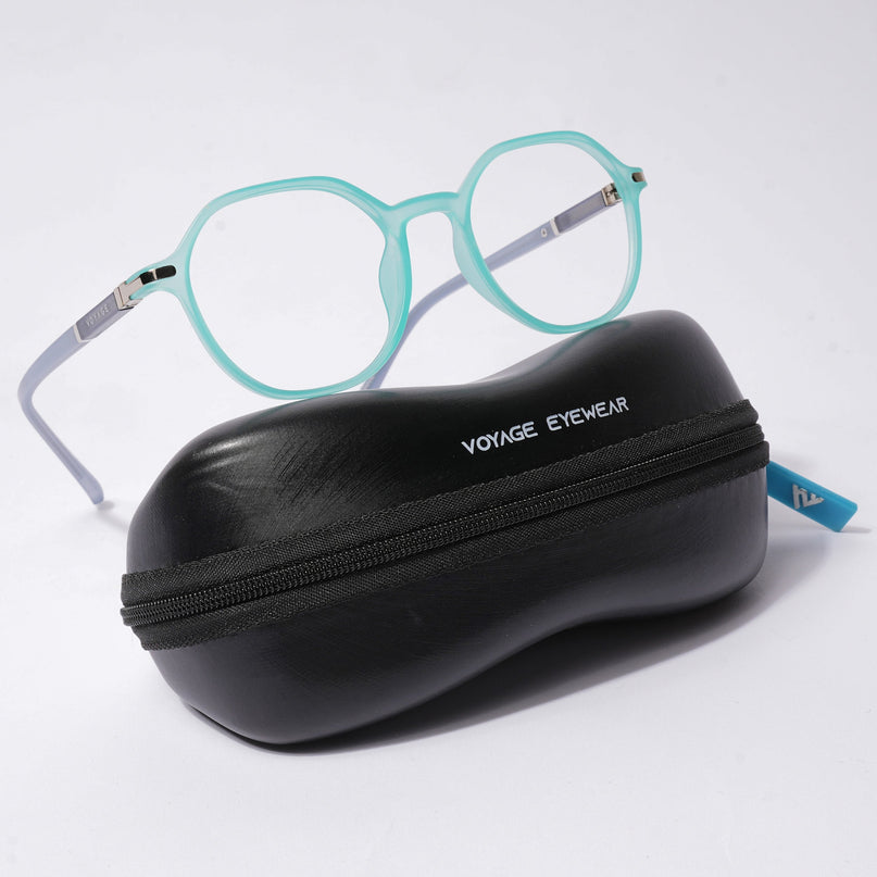 Voyage FlexLite Turquoise Geometric Eyeglasses for Men & Women - MG5569-C6