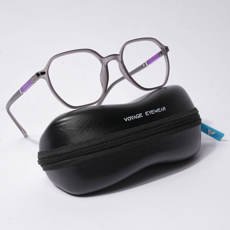 Voyage FlexLite Grey Square Eyeglasses for Men & Women - MG5571-C2