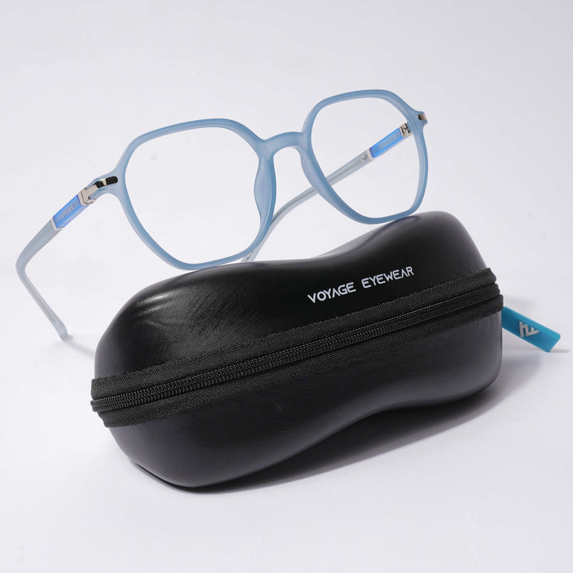 Voyage FlexLite Matt Blue Square Eyeglasses for Men & Women - MG5572-C3