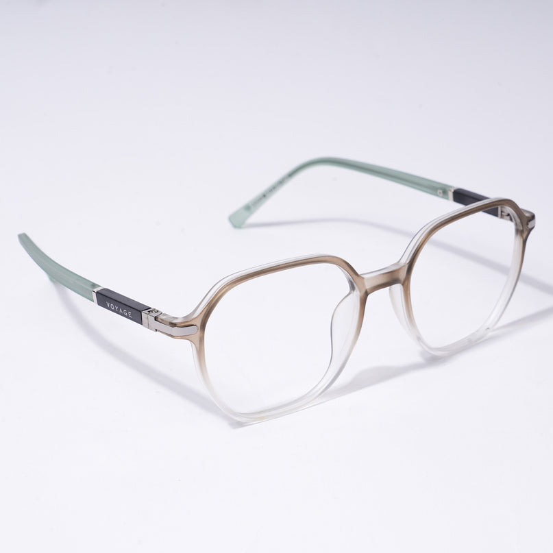 Voyage FlexLite Olive & Transparent Square Eyeglasses for Men & Women - MG5573-C4