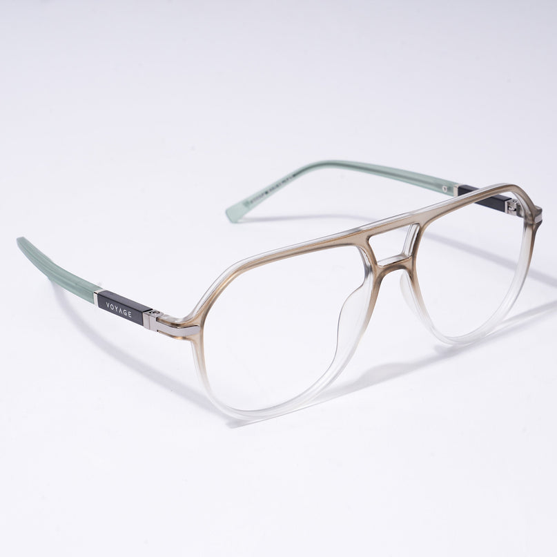 Voyage FlexLite Olive & Transparent Wayfarer Eyeglasses for Men & Women - MG5579-C4