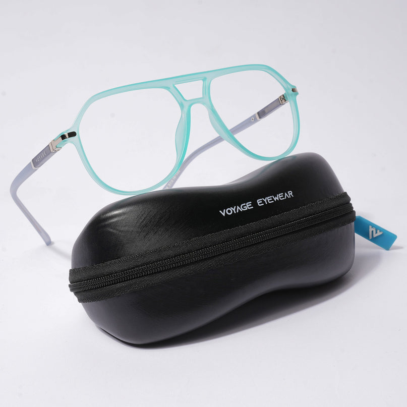 Voyage FlexLite Turquoise Wayfarer Eyeglasses for Men & Women - MG5580-C5
