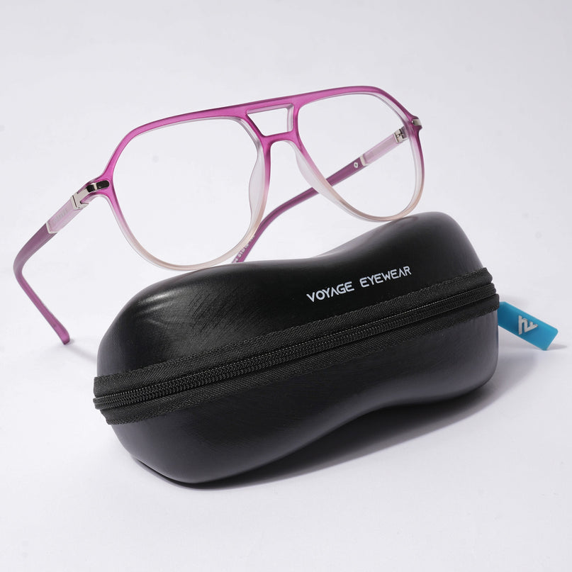 Voyage FlexLite Violet & Brown Wayfarer Eyeglasses for Men & Women - MG5581-C6