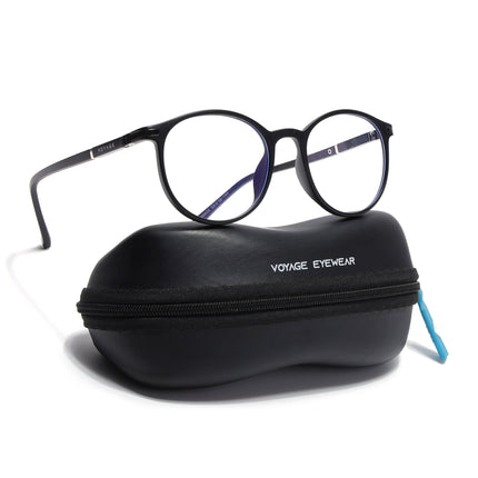 Voyage FlexLite Matt Black Oval Eyeglasses for Men & Women - MG5582-C1