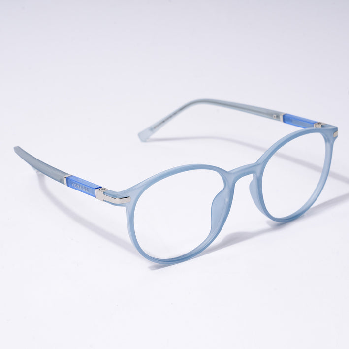 Voyage FlexLite Matt Blue Oval Eyeglasses for Men & Women - MG5584-C3
