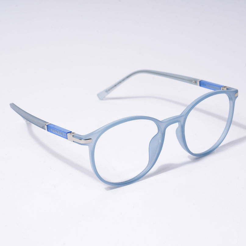 Voyage FlexLite Matt Blue Oval Eyeglasses for Men & Women - MG5584-C3