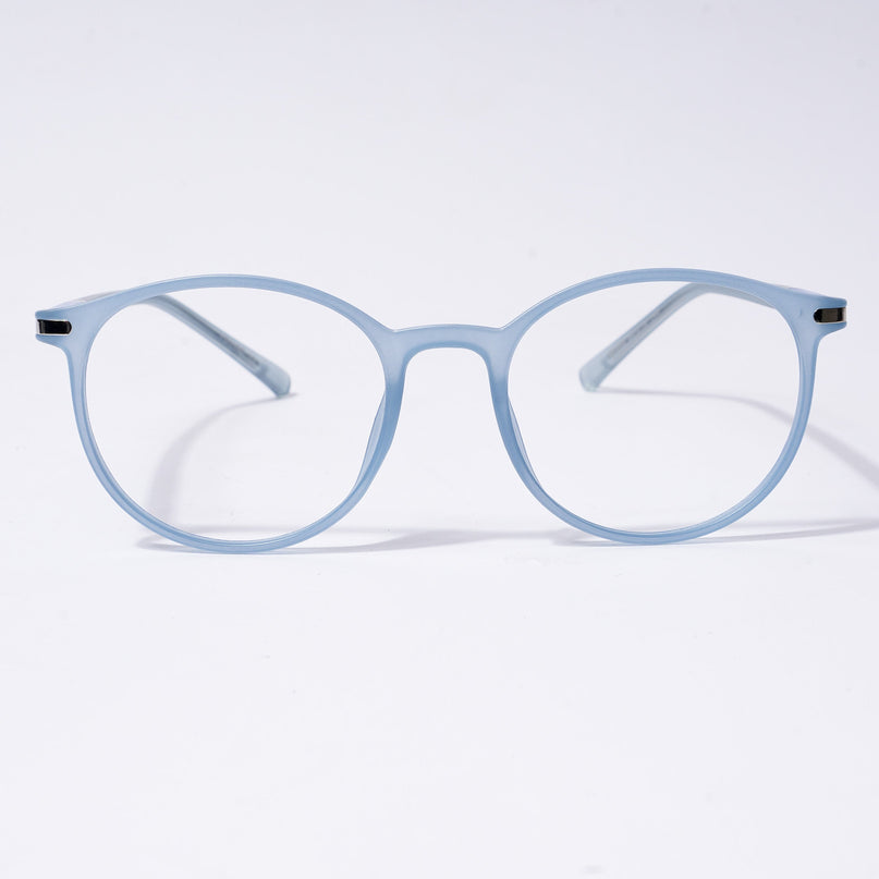 Voyage FlexLite Matt Blue Oval Eyeglasses for Men & Women - MG5584-C3