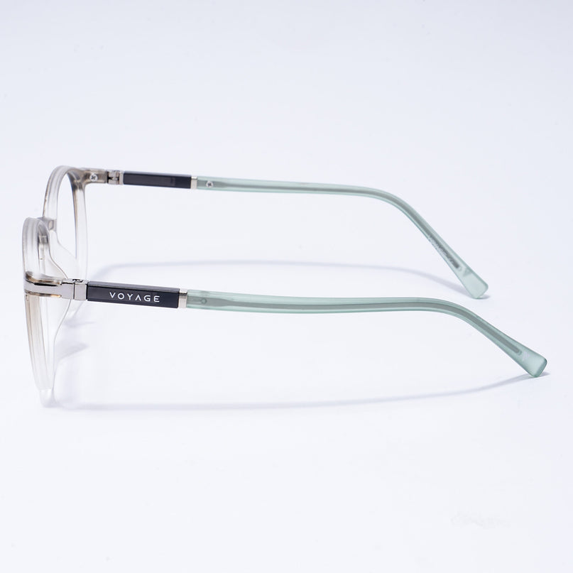Voyage FlexLite Olive & Transparent Oval Eyeglasses for Men & Women - MG5585-C4