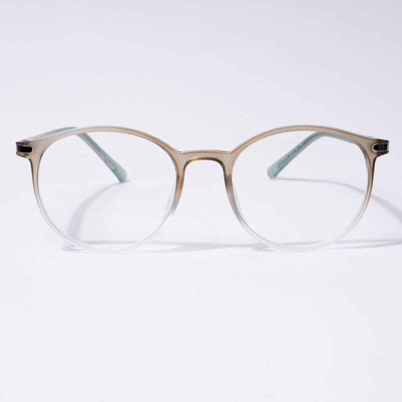 Voyage FlexLite Olive & Transparent Oval Eyeglasses for Men & Women - MG5585-C4