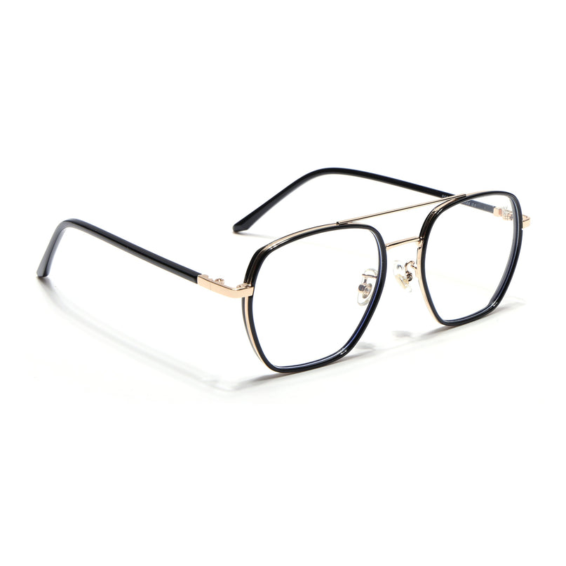 Voyage Maverick Golden & Black Wayfarer Eyeglasses for Men & Women - MG5101-C1