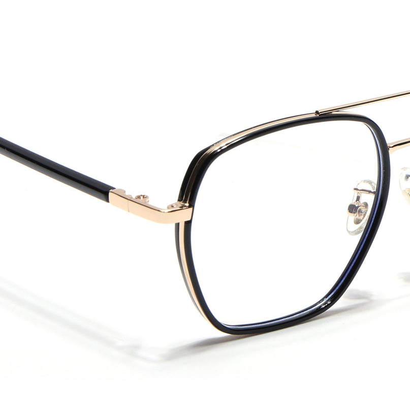 Voyage Maverick Golden & Black Wayfarer Eyeglasses for Men & Women - MG5101-C1