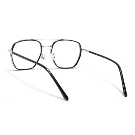 Voyage Maverick Golden & Black Wayfarer Eyeglasses for Men & Women - MG5101-C1