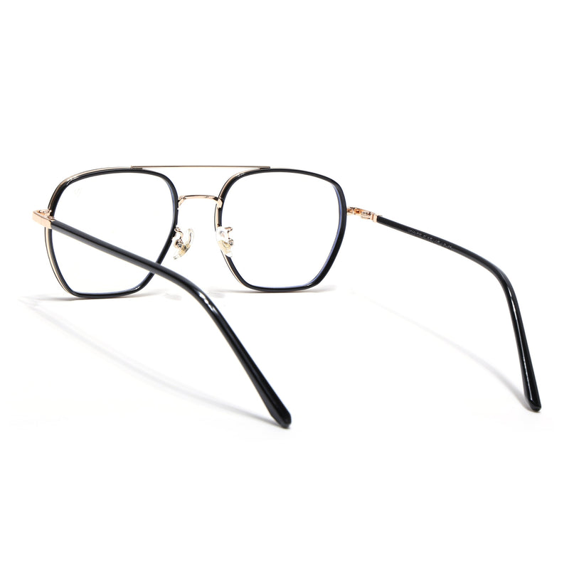 Voyage Maverick Golden & Black Wayfarer Eyeglasses for Men & Women - MG5101-C1