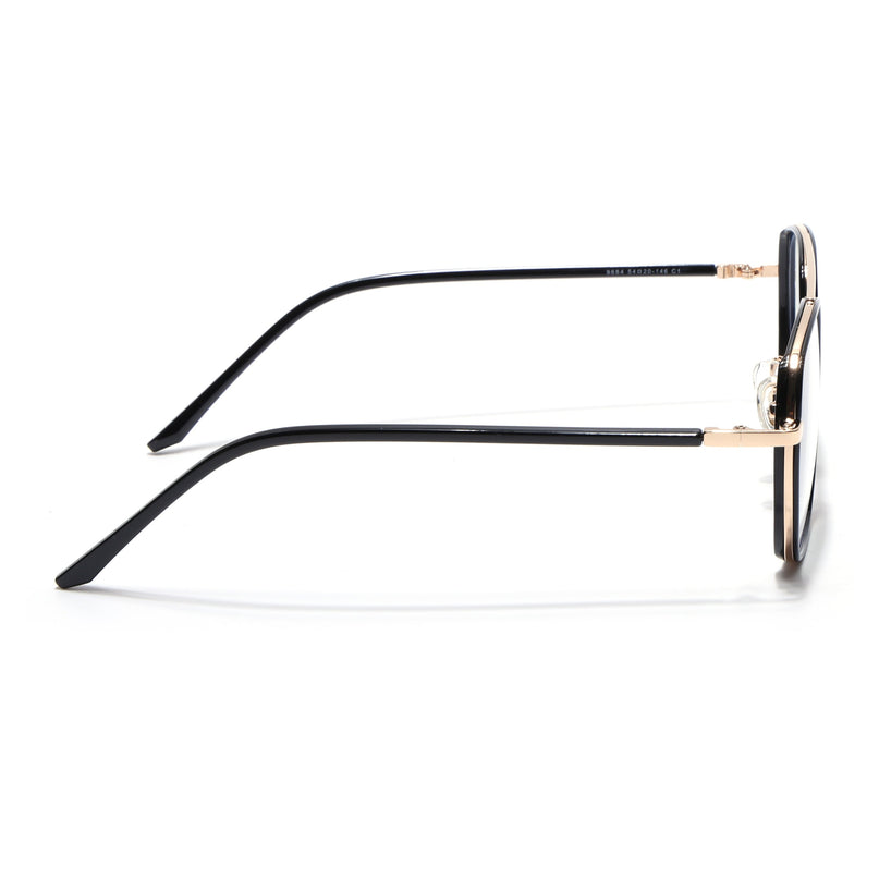Voyage Maverick Golden & Black Wayfarer Eyeglasses for Men & Women - MG5101-C1
