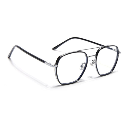 Voyage Maverick Silver & Black Wayfarer Eyeglasses for Men & Women - MG5102-C2
