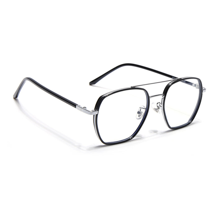 Voyage Maverick Silver & Black Wayfarer Eyeglasses for Men & Women - MG5102-C2