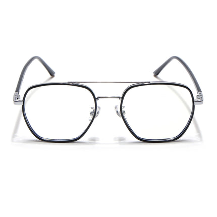 Voyage Maverick Silver & Black Wayfarer Eyeglasses for Men & Women - MG5102-C2