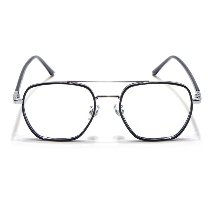 Voyage Maverick Silver & Black Wayfarer Eyeglasses for Men & Women - MG5102-C2