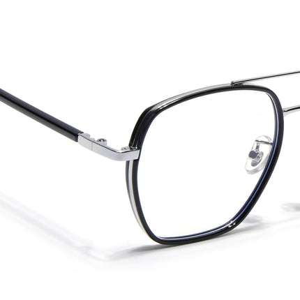 Voyage Maverick Silver & Black Wayfarer Eyeglasses for Men & Women - MG5102-C2