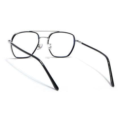 Voyage Maverick Silver & Black Wayfarer Eyeglasses for Men & Women - MG5102-C2
