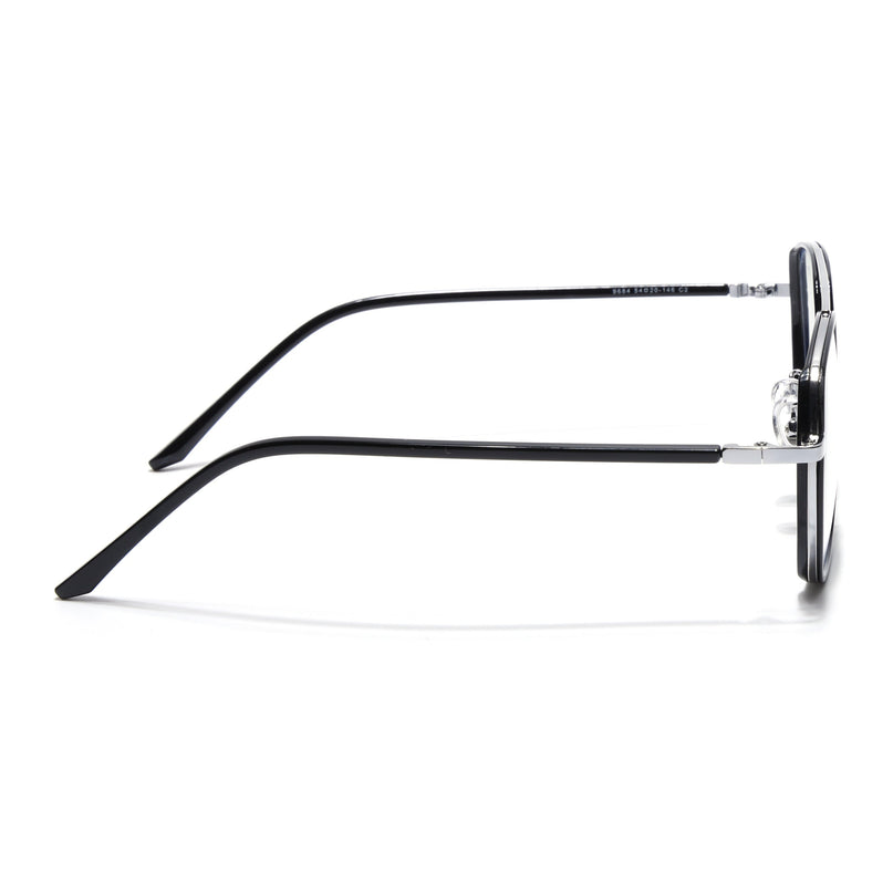 Voyage Maverick Silver & Black Wayfarer Eyeglasses for Men & Women - MG5102-C2
