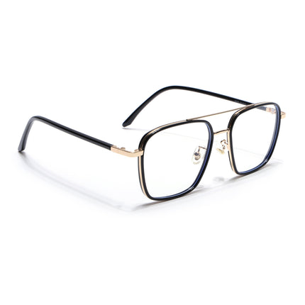 Voyage Maverick Golden & Black Wayfarer Eyeglasses for Men & Women - MG5105-C1