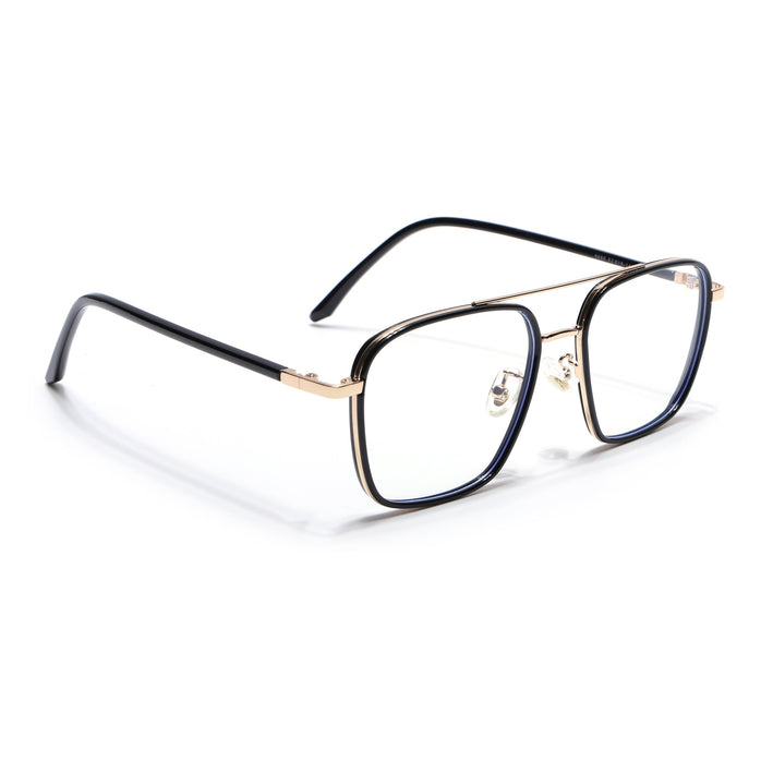 Voyage Maverick Golden & Black Wayfarer Eyeglasses for Men & Women - MG5105-C1
