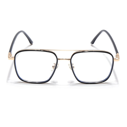 Voyage Maverick Golden & Black Wayfarer Eyeglasses for Men & Women - MG5105-C1
