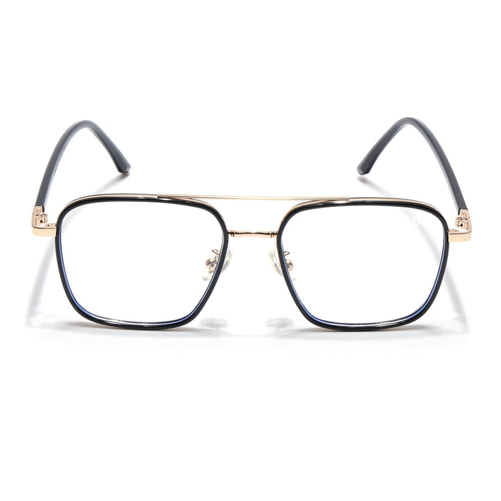 Voyage Maverick Golden & Black Wayfarer Eyeglasses for Men & Women - MG5105-C1