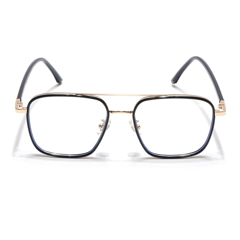 Voyage Maverick Golden & Black Wayfarer Eyeglasses for Men & Women - MG5105-C1