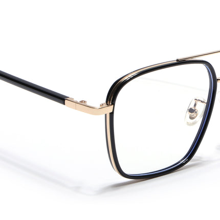 Voyage Maverick Golden & Black Wayfarer Eyeglasses for Men & Women - MG5105-C1