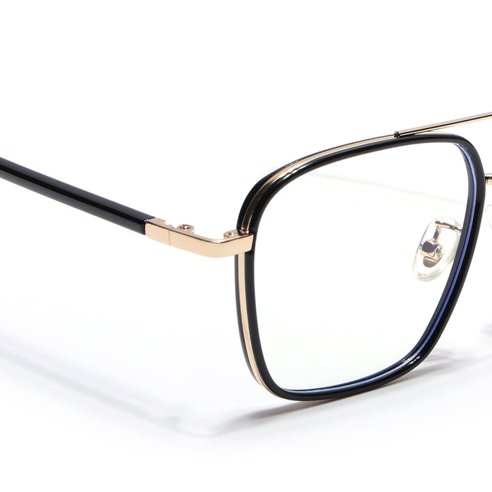 Voyage Maverick Golden & Black Wayfarer Eyeglasses for Men & Women - MG5105-C1