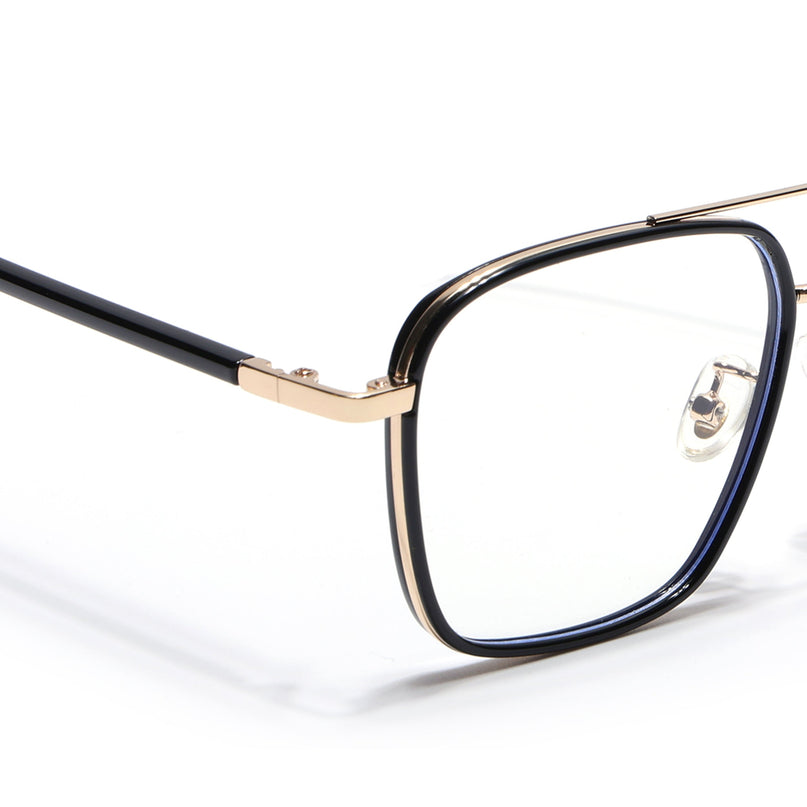 Voyage Maverick Golden & Black Wayfarer Eyeglasses for Men & Women - MG5105-C1