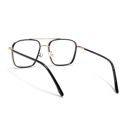 Voyage Maverick Golden & Black Wayfarer Eyeglasses for Men & Women - MG5105-C1