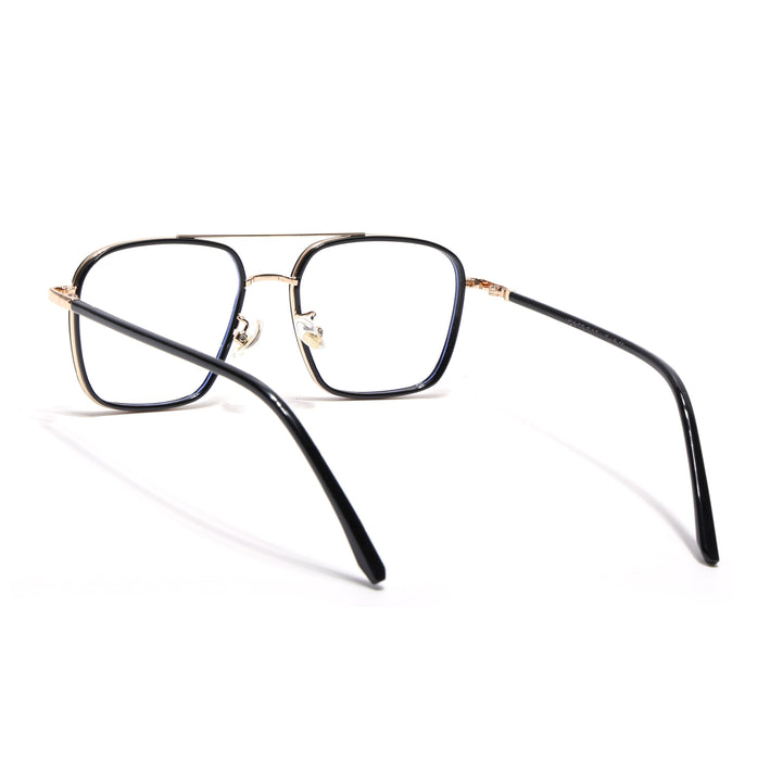 Voyage Maverick Golden & Black Wayfarer Eyeglasses for Men & Women - MG5105-C1
