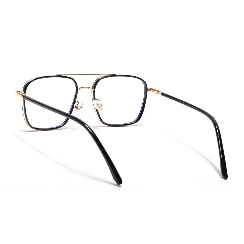 Voyage Maverick Golden & Black Wayfarer Eyeglasses for Men & Women - MG5105-C1