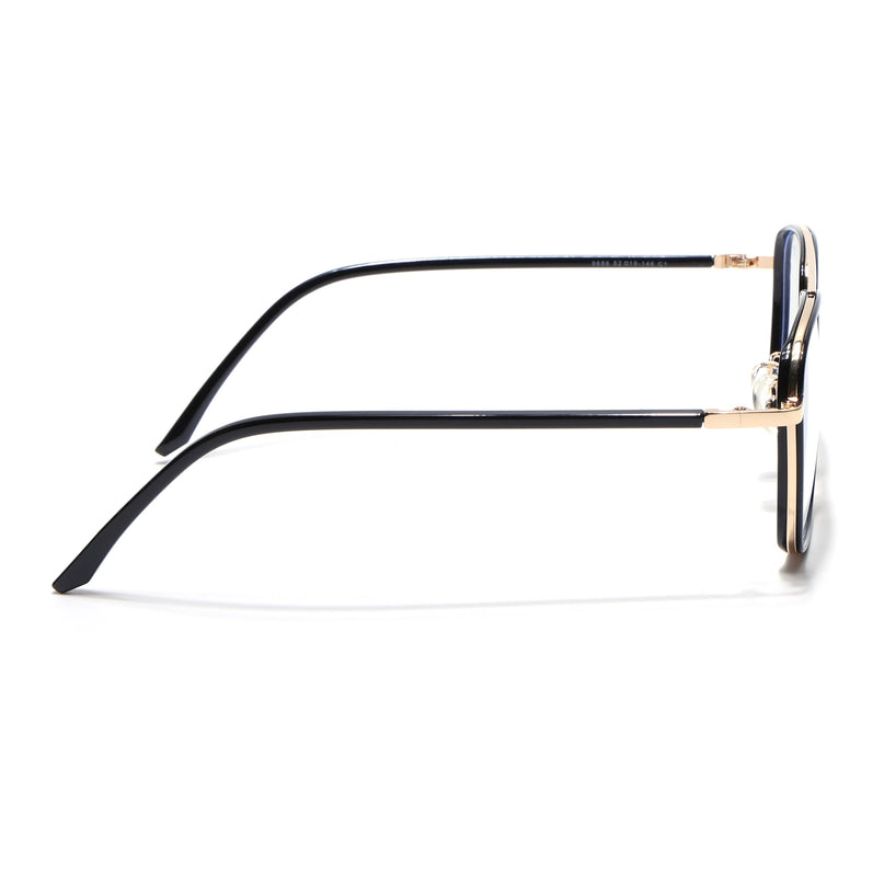 Voyage Maverick Golden & Black Wayfarer Eyeglasses for Men & Women - MG5105-C1
