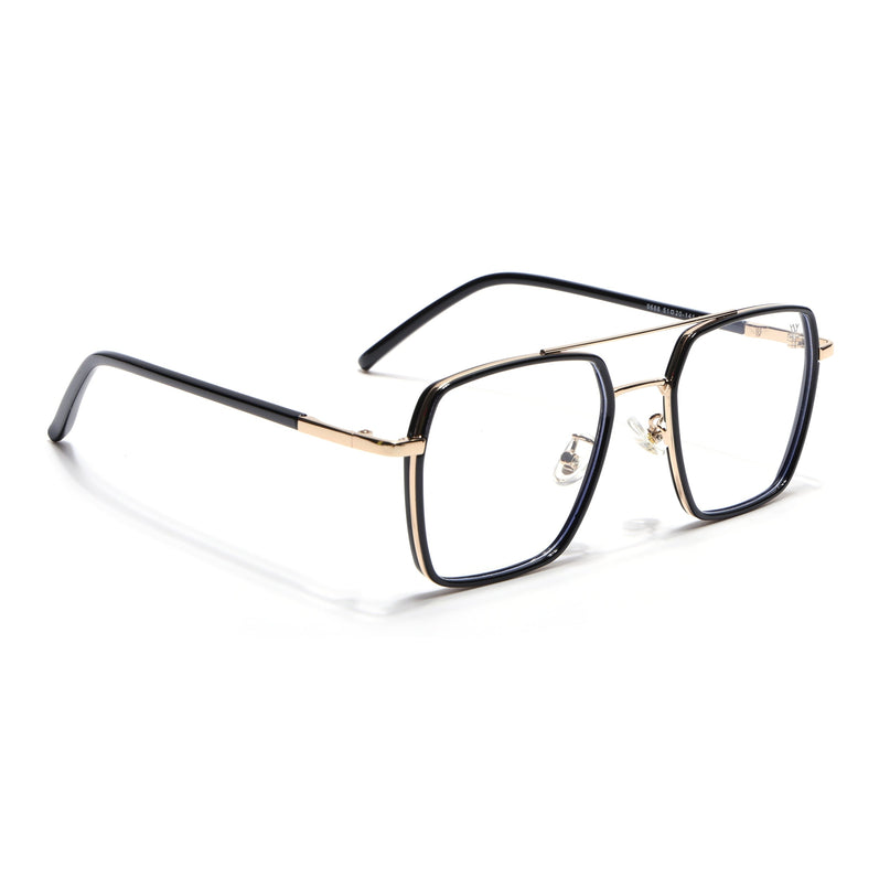 Voyage Maverick Black & Golden Wayfarer Eyeglasses for Men & Women - MG5113-C1