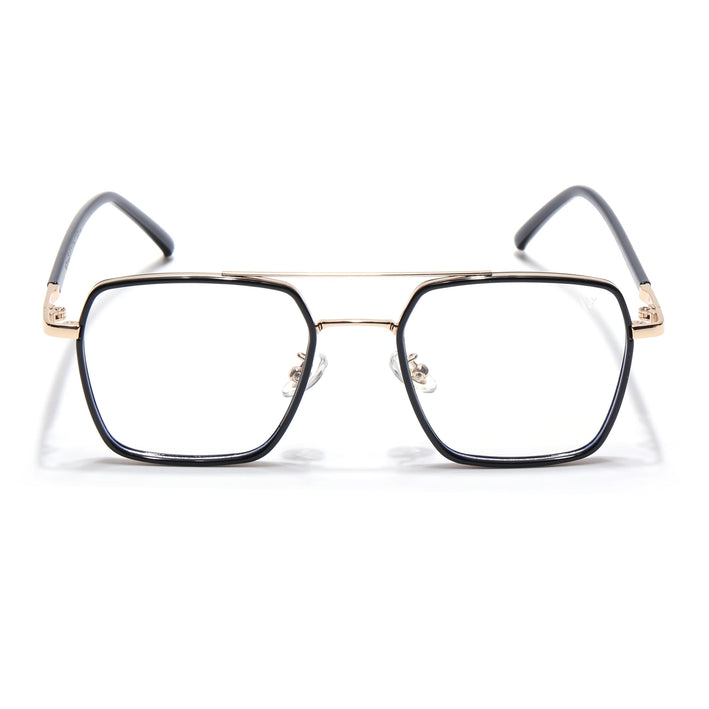 Voyage Maverick Black & Golden Wayfarer Eyeglasses for Men & Women - MG5113-C1