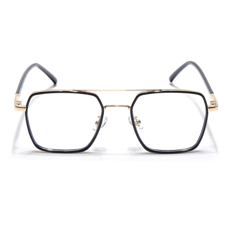 Voyage Maverick Black & Golden Wayfarer Eyeglasses for Men & Women - MG5113-C1